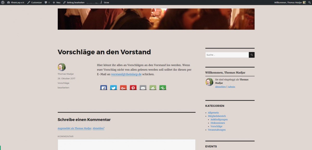 RheinLarp-Webseite in neuem Design